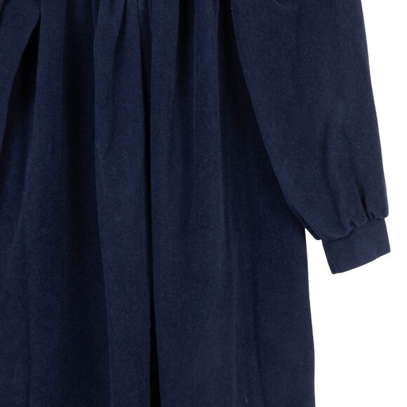 Vanity Fair VTG Robe S Womens Petites Navy Blue Fleece Long Sleeve Zip - Picture 3 of 6